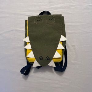 Kids Dinosaur Backpack | Crocodile Animal Backpack | Green Yellow Canvas